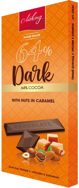 Шоколад “Лаконд” Тёмный с орехами и карамелью