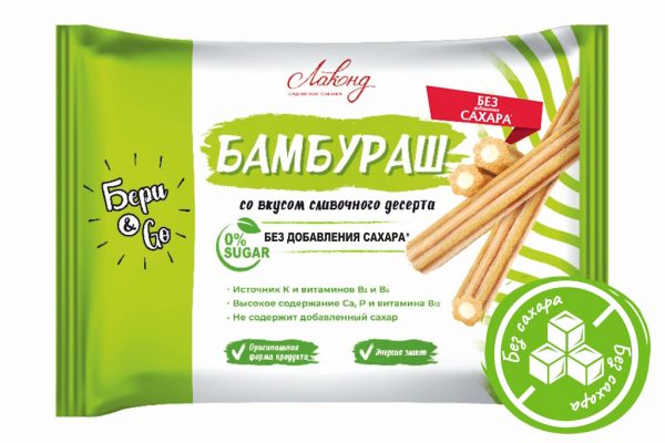 Хрустящие трубочки «Бамбураш» со вкусом сливочного десерта БЕЗ ДОБАВЛЕНИЯ САХАРА