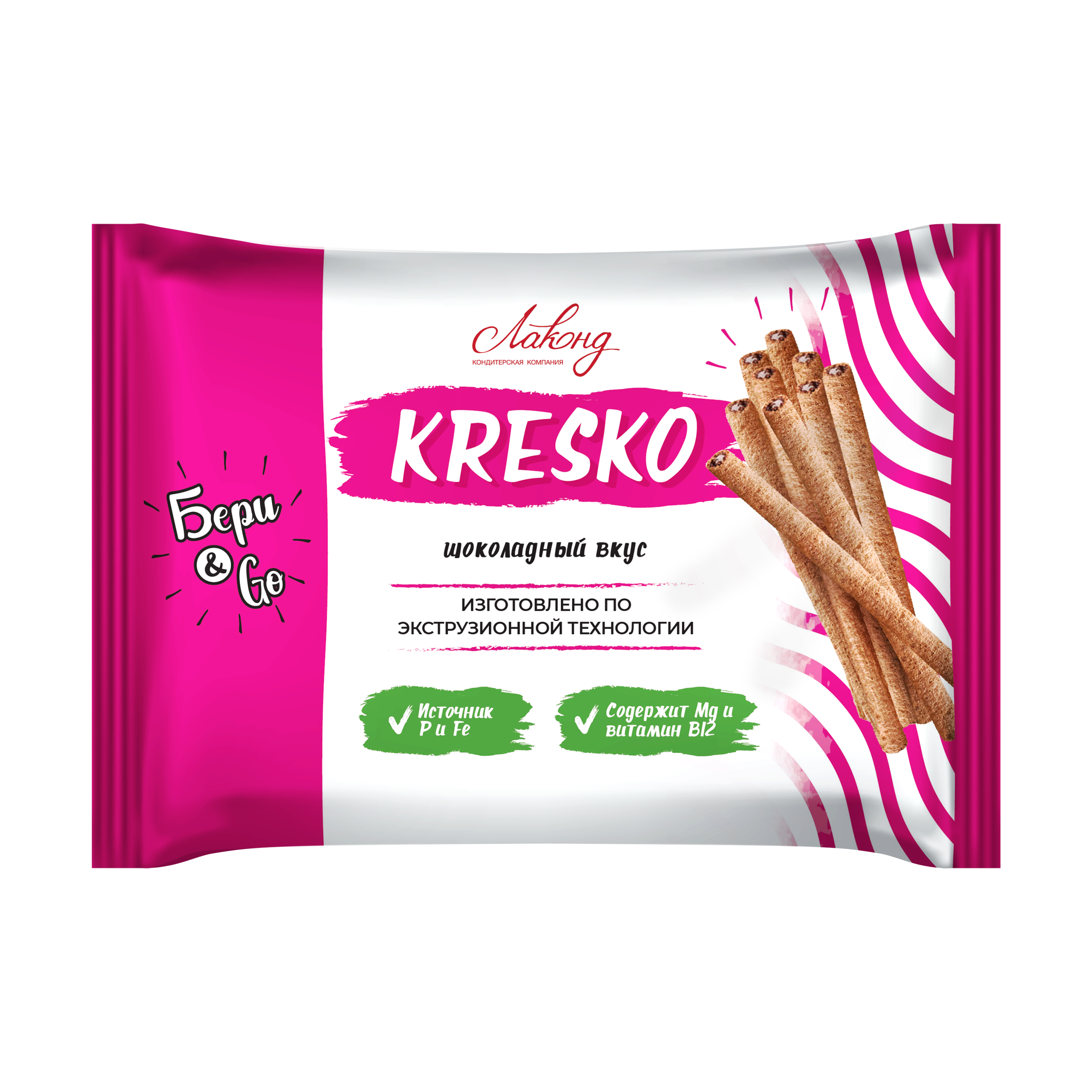 Хрустящие трубочки «Kresko» с шоколадной начинкой, 150г