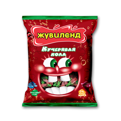 Жувиленд «Кучерявая Кола» в кислой обсыпке, 85г